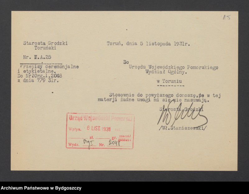 Obraz 17 z jednostki "Reprezentacja Rządu, uroczystości oficjalne i udział w nich Wojewody"