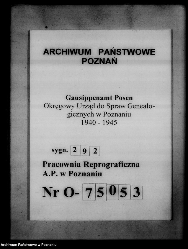 Obraz 1 z jednostki "Bücherverzeichnis betreff: Kreissippenamt Wreschen [Września]"