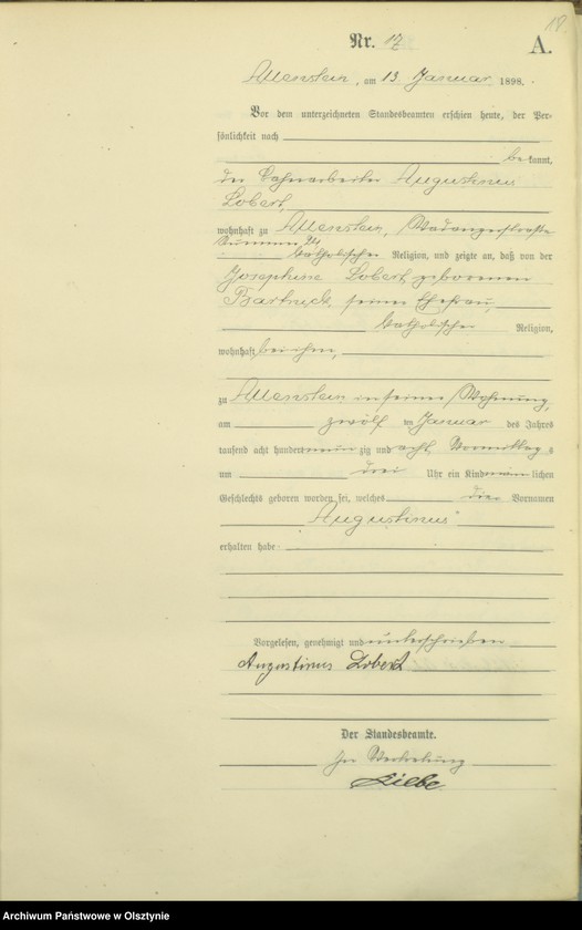 image.from.unit.number "Geburts-Haupt-Register Tom I,Nr 1 - 399"