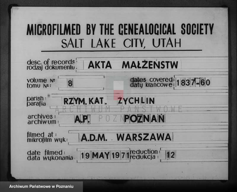 Obraz 1 z jednostki "Księga małżeństw"