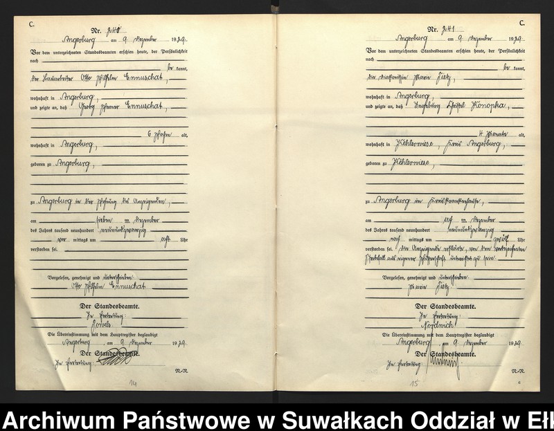 image.from.unit.number "[Sterbe = Register (Neben = Register) Standesamt Angerburg einschl. der Standesamtsbezirk Gross Strengeln, Kehlen und Prinowen] No 228 bis 248"