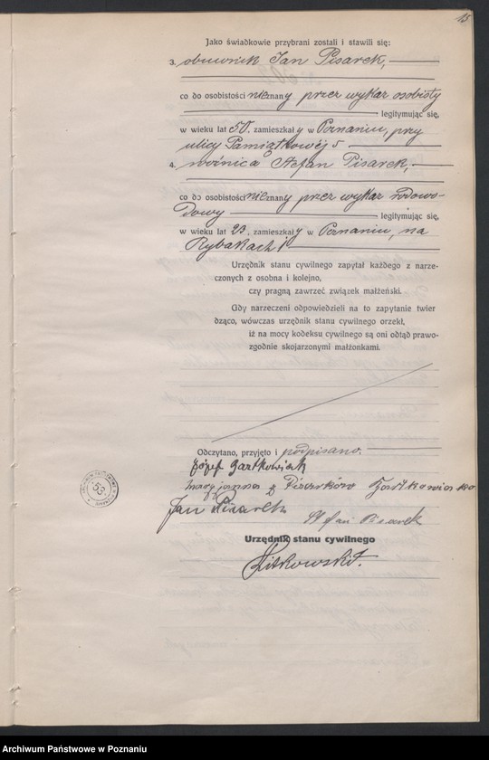Obraz 17 z jednostki "Księga miejscowa małżeństw tom II [Rejestr główny małżeństw]"