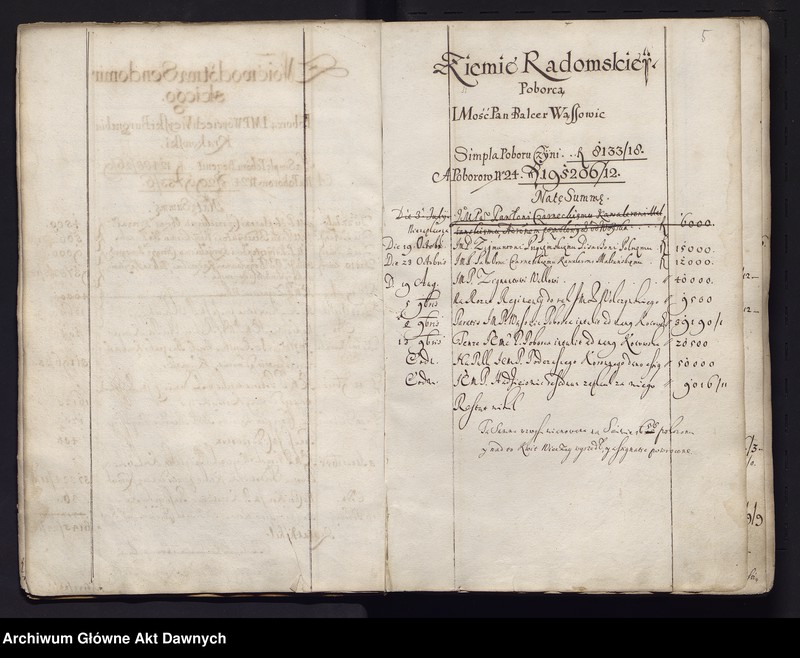 image.from.unit.number "Rejestr różnych dochodów Rzeczypospolitej uchwalonych na sejmie 1654 r."