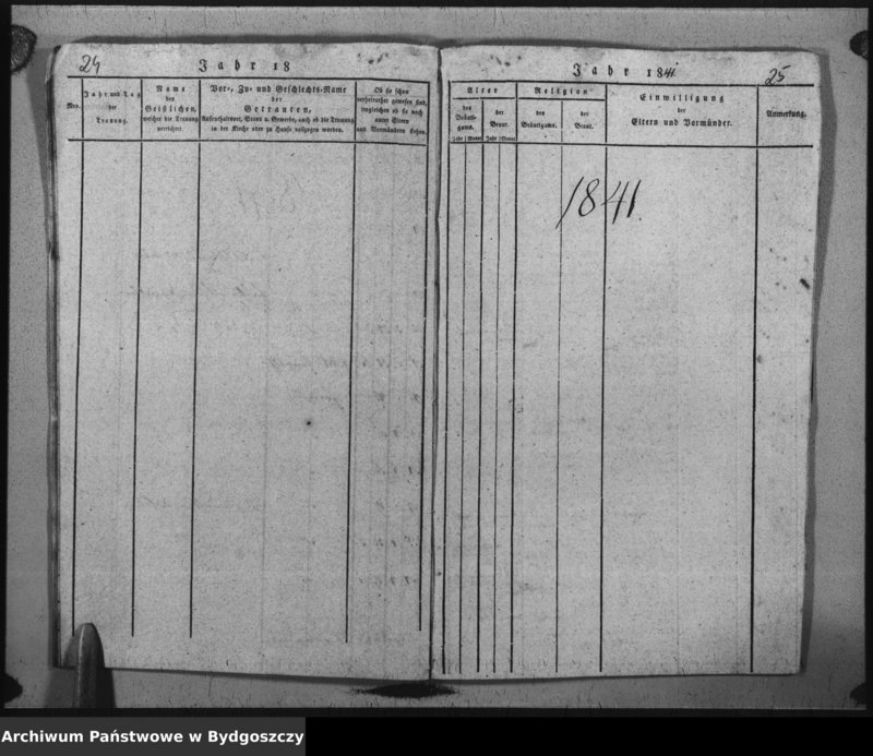 image.from.unit.number "Verzeichniss der Getrauten aus der evangel. Stadt- und Landgemeinde von Inowrazlaw Jahr 1838 bis 1841"