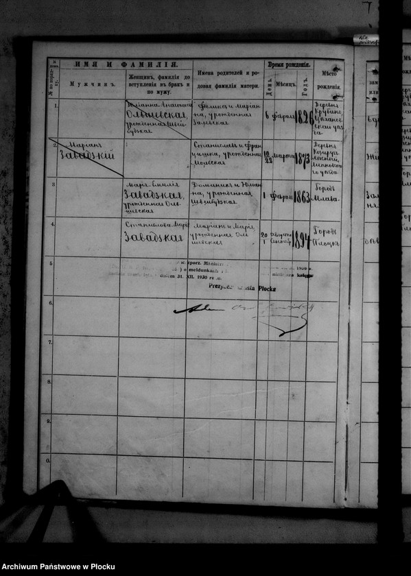 image.from.unit.number "[Księga zamknięta ludności stałej miasta Płocka - ul. Bielska nr 1]"