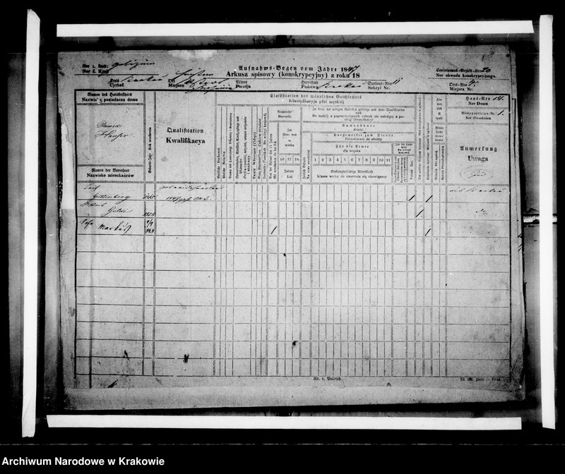 Obraz z jednostki "Spis ludności 1850, Dz. VI, nr 151-214, T. 11"