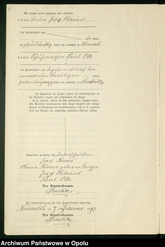 Obraz 10 z jednostki "Heiraths-Neben-Register des Standesamts Altewalde pro 1897"