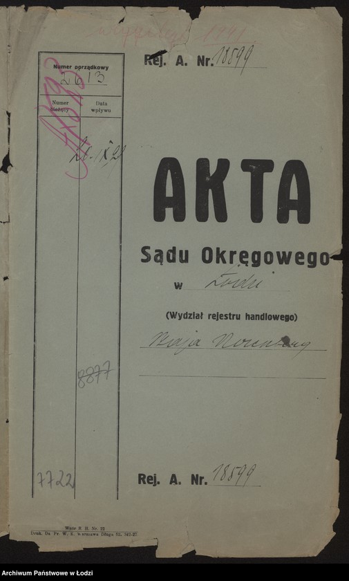 Obraz 2 z jednostki "Szaja Rozenberg- sprzedaż galanterii i materiałów piśmiennych"