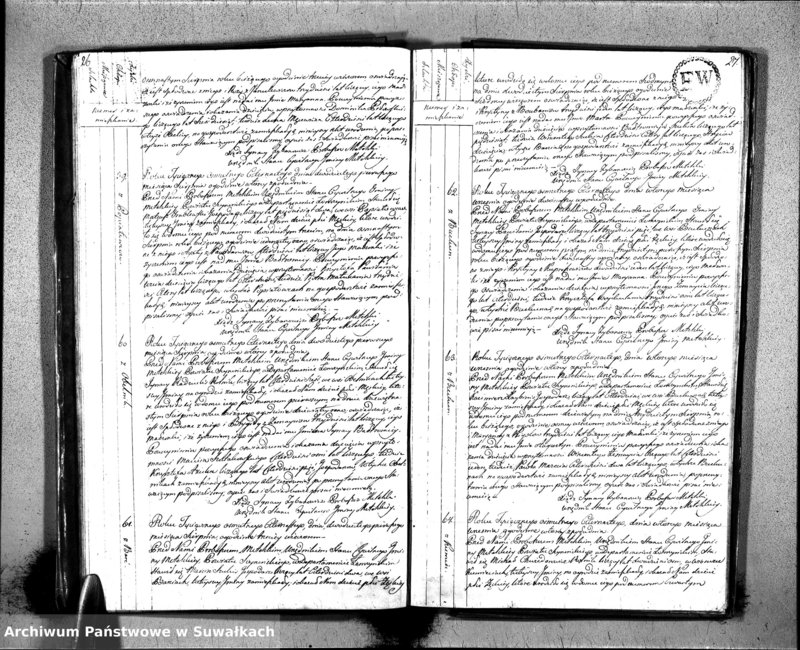 Obraz 17 z jednostki "Księgo Aktów Urodzenia Urzędnika Stanu Cywilnego Gminy Metelskiey Powiatu Seyneńskiego Departamentu Łomżyńskiego od 1 Stycznia Tysiąc Osimset Czternastego Roku 1814"