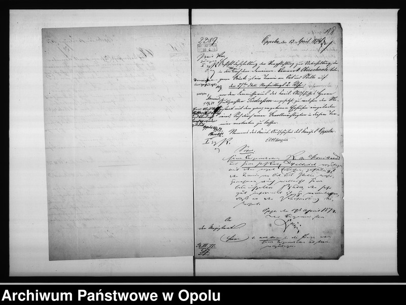 Obraz 16 z jednostki "Acta des Magistrats zu Oppeln betreffend die kleine Brücke im Wege nach dem Domainen Vorwerk Oberschale"
