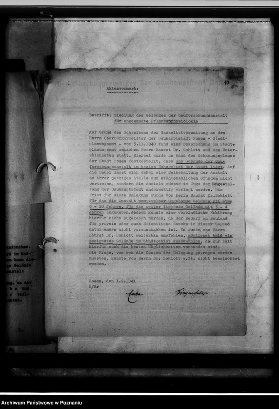 Obraz 14 z jednostki "Gauversuchsanstalt für Pflanzphysiologie Verlegung der Anstalt."