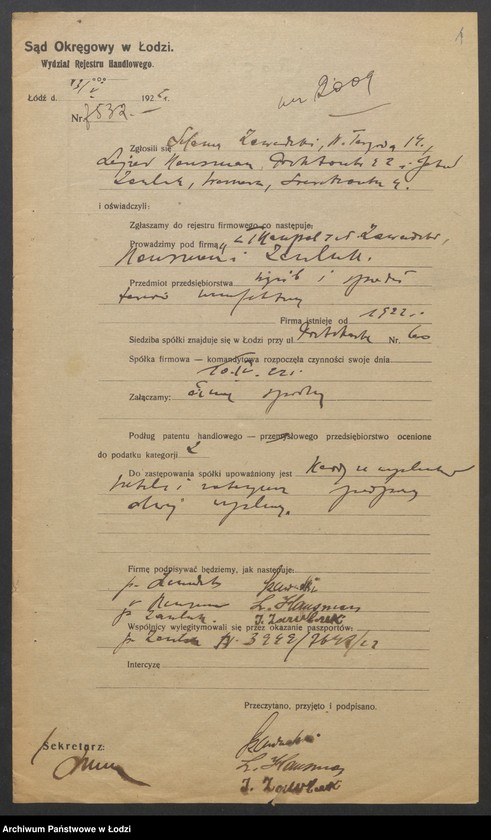 Obraz 3 z jednostki "Firma Tkanpol - Zawadzki, Husman, Zawluk - wyrób i sprzedaż towarów manufakturowych"