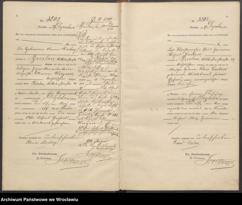 image.from.unit.number "Geburts-Haupt-Register Breslau I 1911 Band 9"