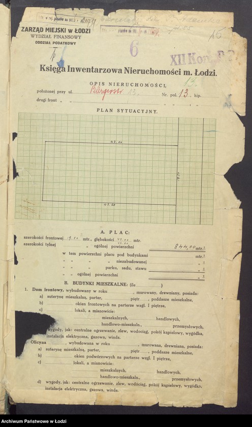 image.from.unit.number "Księga inwentarzowa nieruchomości m. Łodzi ul. Obywatelska"