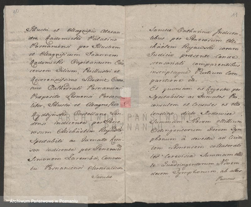 Obraz 6 z jednostki "Ekstrakt z ksiąg grodzkich kaliskich dekretu z 1725. 23. III w sprawie długów miasta Leszna; język łaciński"