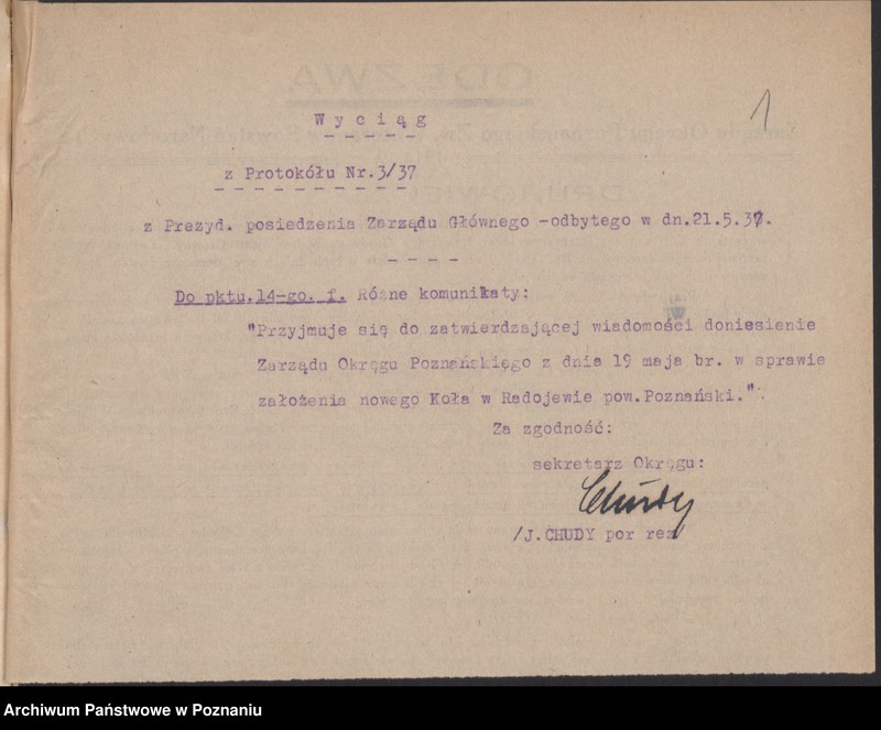 Obraz 4 z jednostki "Radojewo, powiat Poznań - akta koła."