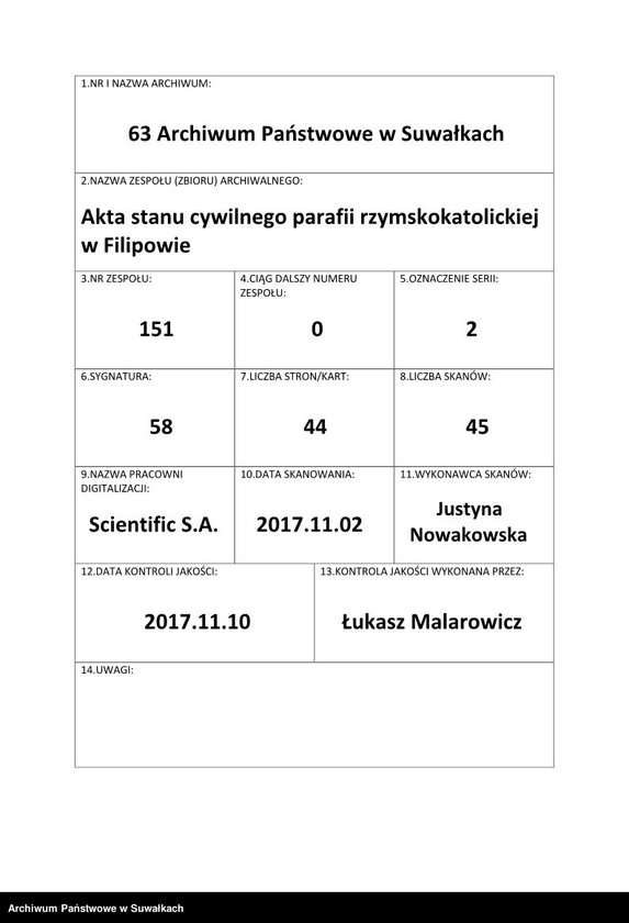 image.from.unit.number "Dokumenty przedstawione w roku 1922 do aktów ślubnych stanu cywilnego Filipowskiej R. Kat. parafji."