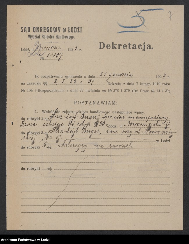 Obraz 9 z jednostki "Hersz Lajb Berger – sprzedaż manufaktury"