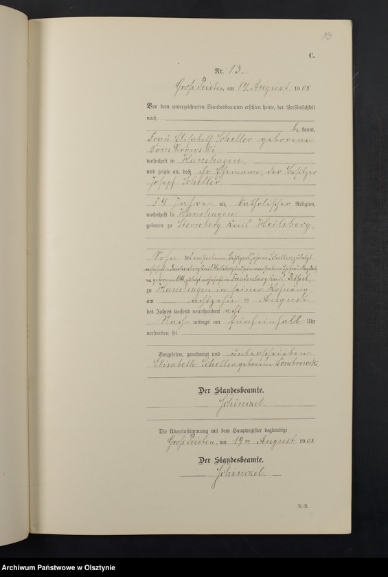 Obraz 15 z jednostki "Sterbe-Neben-Register Nr 1 - 23"