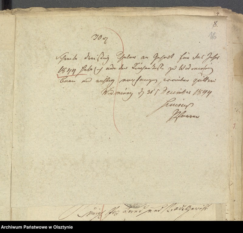 image.from.unit.number "Rechnung der Kirchenkasse zu Widminnen für das Jahr 1844"
