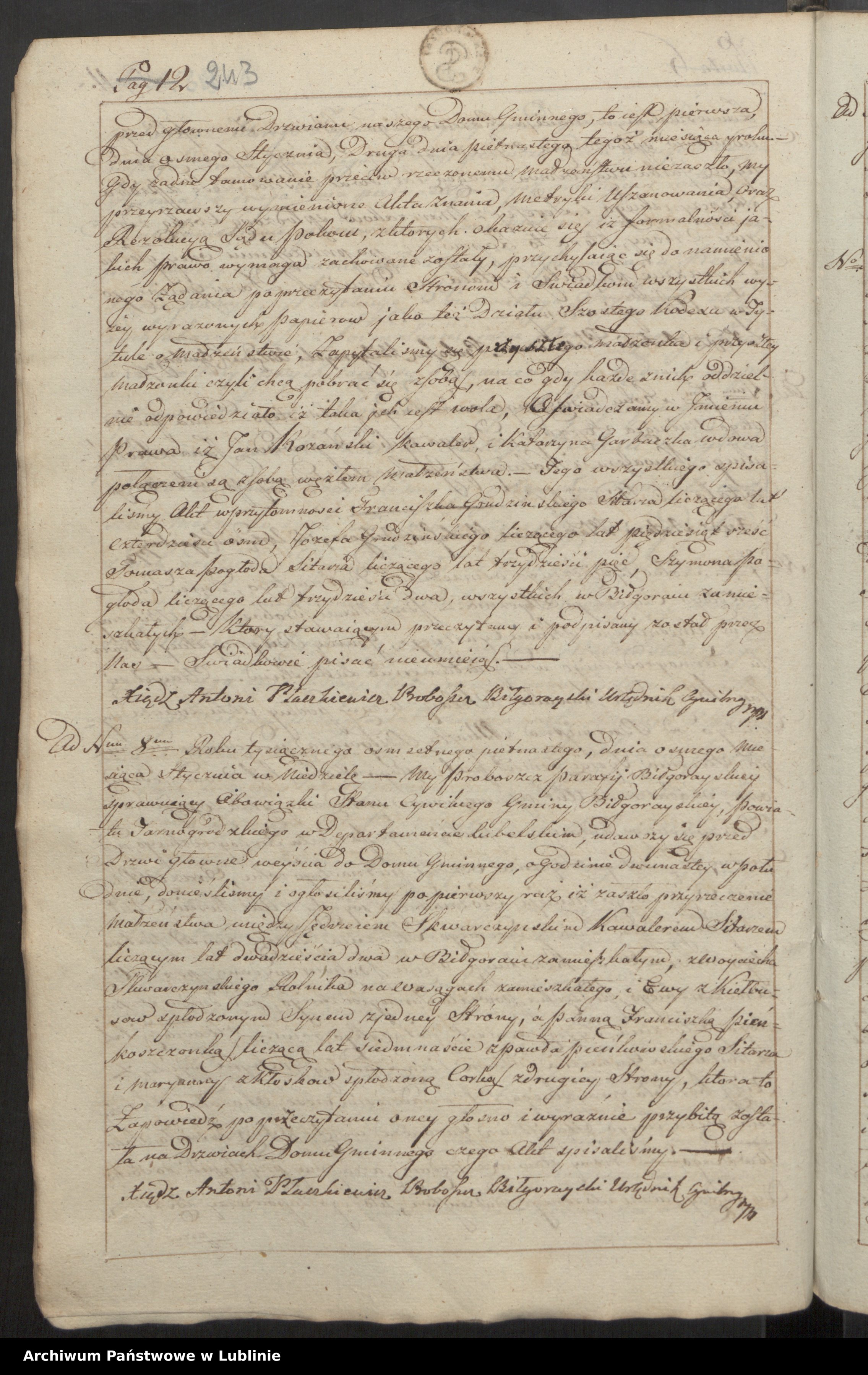 Skan z jednostki: Księga zapowiedzi i małżeństw