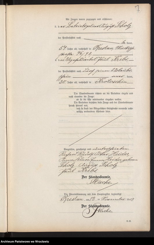 image.from.unit.number "Heiraths-Neben-Register Breslau I 1909 Band 6"