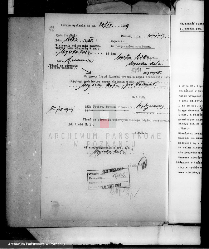 Obraz 19 z jednostki "Majątek Wysoka Mała wyłączenie z art.. 4 i 5 ustawy o wykonaniu reformy Welter Buttner"