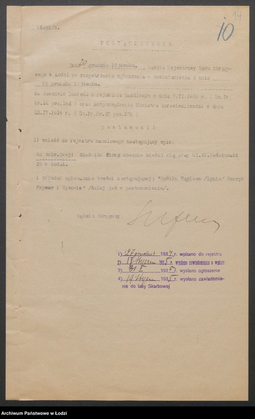 Obraz 16 z jednostki "Spółka Węglowa „Ignis” Henryk Prywer i synowie"