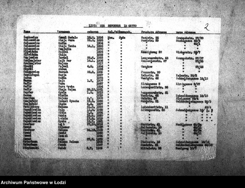 Obraz 5 z jednostki "[Alfabetyczny spis mieszkańców getta. Litera S]"