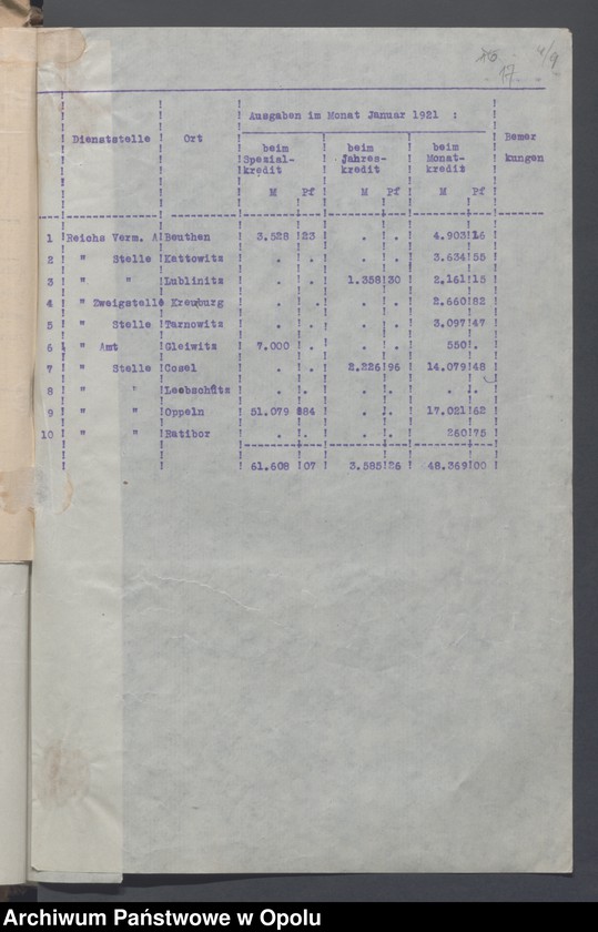Obraz 19 z jednostki "Service du Genie-Casenement-Cantonnement  /Korespondencja i zarządzenia z zakresu rozlokowania wojska, przydziały koszar/ 4.02.- 10.09.1921"
