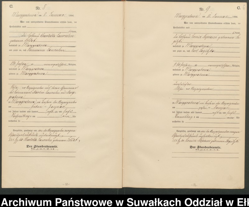 image.from.unit.number "Sterbe-Haupt-Register des Königlichen Preussischen Standes-Amtes Stadtgemeinde Marggrabowa Kreis Oletzko"
