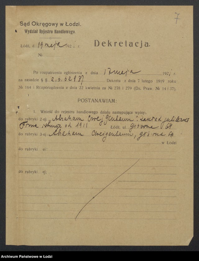 Obraz 9 z jednostki "Abracham Cweigenbaum- zakład jubilerski"