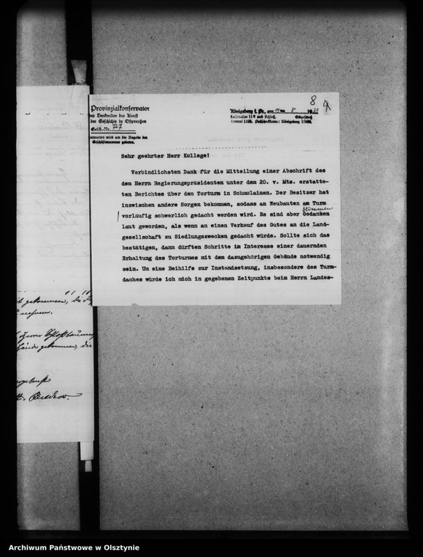 image.from.unit.number "Schmolainen, Torturm und Schloss"