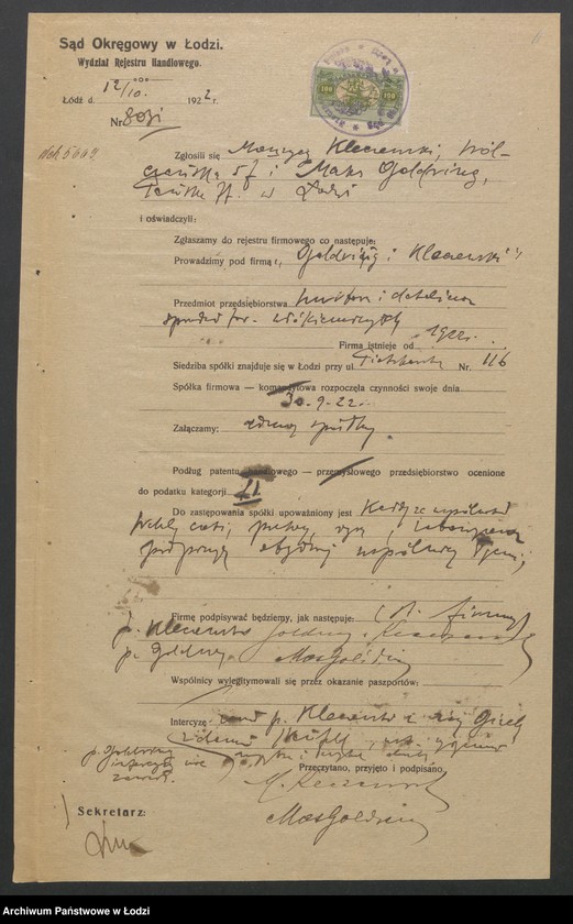 Obraz 3 z jednostki "Goldring i Kleczewski – sprzedaż towarów manufakturowych"