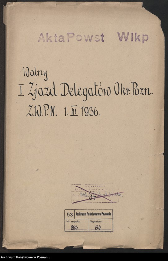 Obraz 2 z jednostki "I. Walny Zjazd Delegatów Okręgu Poznańskiego Związku Weteranów Powstań Narodowych 1.III.1936 r."