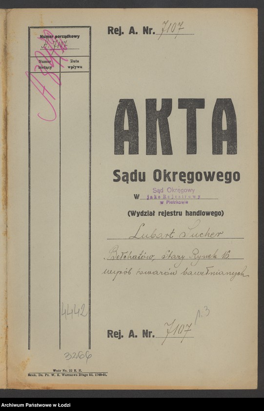 Obraz 2 z jednostki "Lubart Sucher – wyrób towarów bawełnianych Bełchatów"