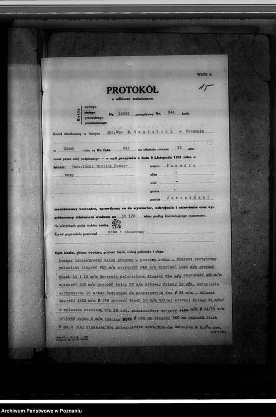 Obraz 19 z jednostki "Wydział Powiatowy w Jarocinie nr woj. kotła 2432"