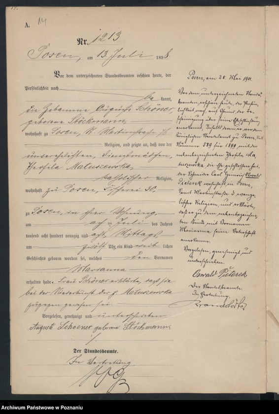 Obraz 17 z jednostki "Księga urodzeń t. III"