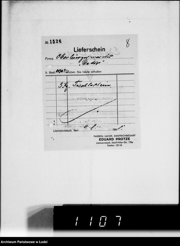 Obraz 13 z jednostki "Verschiedene. [Korespondencja w sprawie zaopatrzenia w artykuły techniczne]"