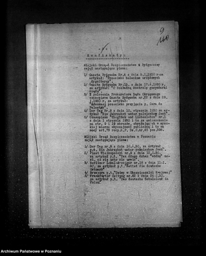 Obraz 13 z jednostki "Sprawozdania sytuacyjne miesięczne z życia społeczno-politycznego za miesiące styczeń, luty, marzec 1930 r."