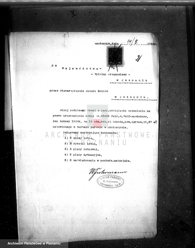 image.from.unit.number "Tartak parowy W. Fuhrmanna w Krotoszynie nr woj. kotła"