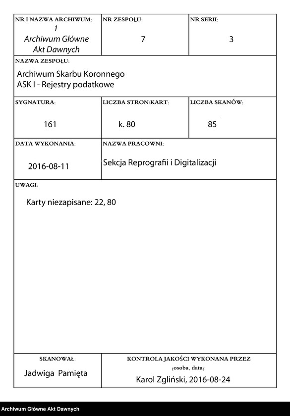 Obraz 1 z jednostki "Rozliczenie z pogłównego z 1674 r."