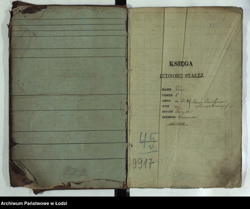 Obraz 3 z jednostki "Księga ludności stałej Łódź - cyrkuł I nowa dzielnica starozakonnych"
