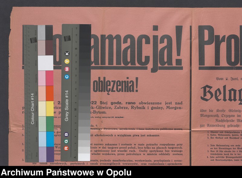 Obraz 19 z jednostki "Etat de Siege-Generalites-Notes de Principe-Renseignements-Organisations de Combat /Koerspondencja i zarządzenia dotyczące stanu wyjątkowego/Raporty dzienne o sytuacji wojskowej, incydenty, obwieszczenia/ 2.06.-1.07.1922"
