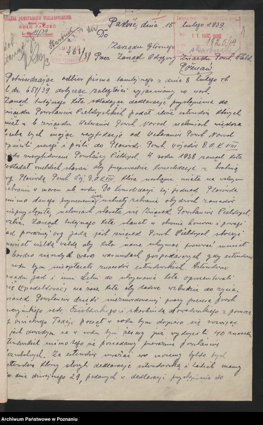 Obraz 4 z jednostki "Korespondencja skarbnika Zarządu Głównego Związku Powstańców Wielkopolskich."