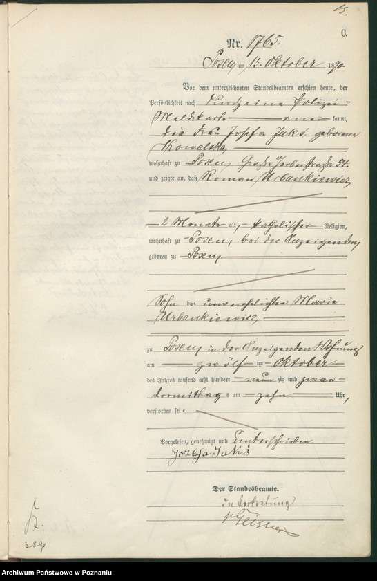 Obraz 16 z jednostki "Księga zgonów t. V"