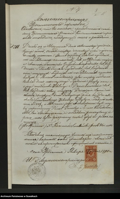 image.from.unit.number "Aneks [do akt małżeństw parafia rzymskokatolicka] Kaletnik 1890"
