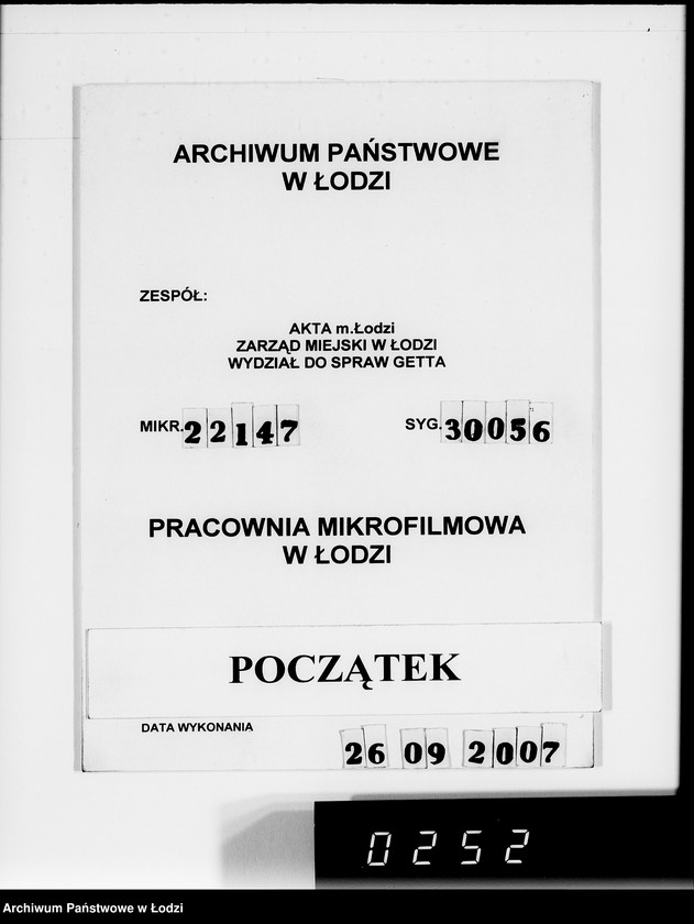 Obraz 1 z jednostki "Zuteilung von Futtermittel für die im Getto befindlichen Pferde."