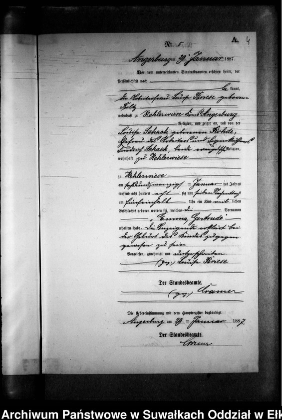 image.from.unit.number "Geburts-Neben-Register des Preussischen Standes-Amtes Kehlen Kreis Angerburg"