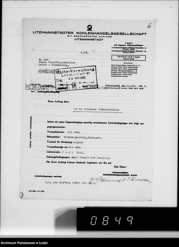 Obraz 10 z jednostki "Aufträge [Lieferscheinen und Rechnungen] 14370-14430 [Dostawy artykułów pierwszej potrzeby do Getta]"